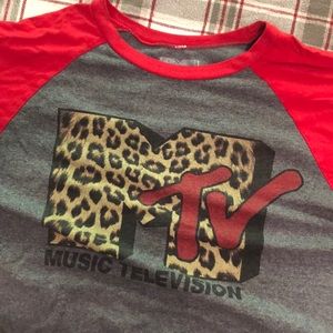 MTV 3/4 sleeve baseball style tee-shirt.